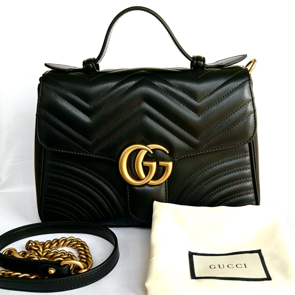 ❌SOLD❌GUCCI GG MARMONT MATELASSE TOP HANDLE SMALL  HANDBAG